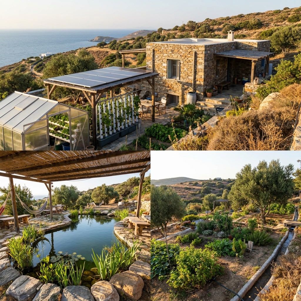 Two-storey timber house in the jungle with tilted array and garden